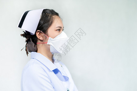 戴防护口罩的女护士形象图片