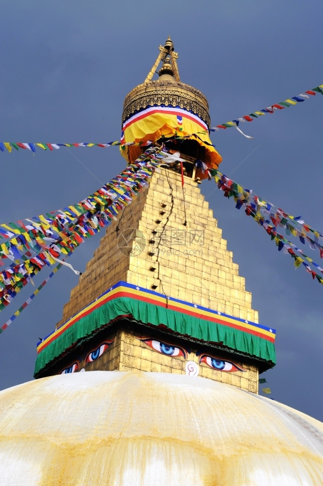 加德满都一个历史佛教寺庙的详情在旅游遗产建造图片