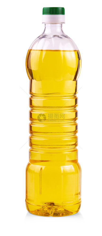 金的满或者塑料瓶中蔬菜或向日葵油与剪片路隔绝图片