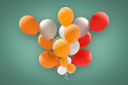 橙香蟹糊天空以美丽的糊面彩色背景隔离的派对装饰气球团组合Name玩礼物设计图片