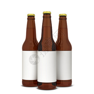 凉爽的啤酒厂目白底孤立啤酒瓶三德插图图片