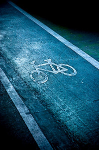 自行车道概念路标城市画图片