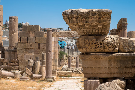 古物地标建筑学JerashGerasa古罗马首府约旦杰拉什省最大城市图片