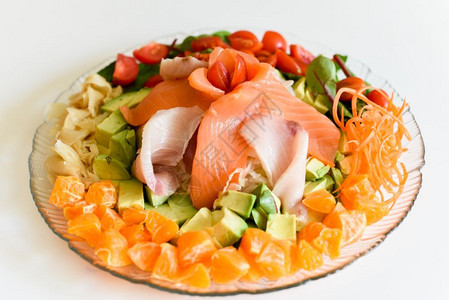 三文鱼蔬菜沙拉图片