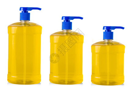 含液体洗衣涤剂清洁漂白底隔离的橙色塑料瓶或织物软化器工作室洗衣店摄影图片