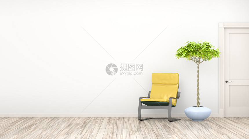 3d提供带有椅子和空间的房供您内容使用奢华空的家具图片