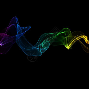 抽象的彩色丝带波闪亮的抽烟混合泳图片
