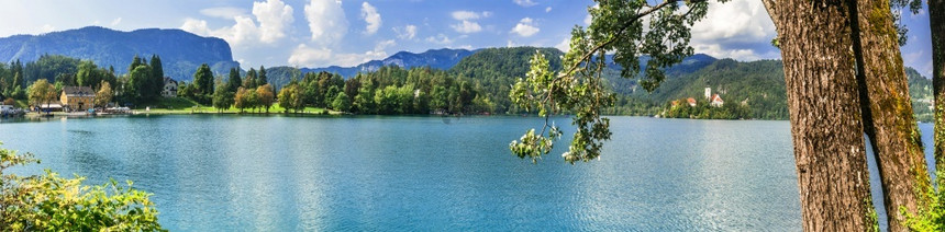 如画欧洲最美丽的湖泊斯洛文尼亚的地貌优美大薄膜最多旅游图片