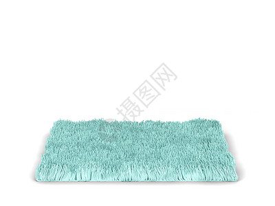 编织垫羊毛正方形温暖的白色背景简单地毯上孤立的方形毛毯3d插图设计图片