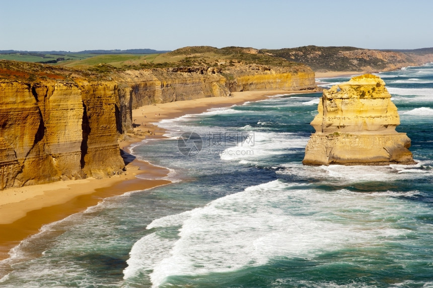 澳大利亚洋路一带著名里程碑十二个使者座澳大利亚海滩明亮的旅行图片