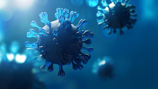埃博拉病毒流行病血液新冠在人类部背景中CoronaCOVID19型超紧闭科学微观生物概念蓝科罗纳爆发流行医学健康感染研究3D插图设计图片