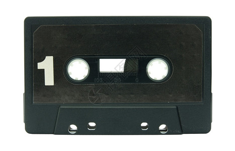 用过的1980年代橙白色上隔离的磁带图片