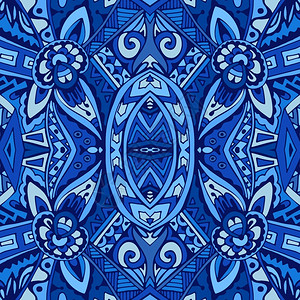 呼和塔拉优质的拼凑而成向量蓝色和白东方瓷砖装饰面条的无缝矢量图案蓝和白色东方瓷砖中的无缝病媒模式彩色和白东边瓷砖装饰面团设计图片