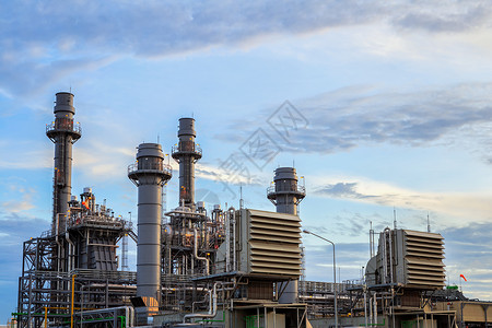 工厂电的天然气合用发电厂活力抽烟高清图片素材