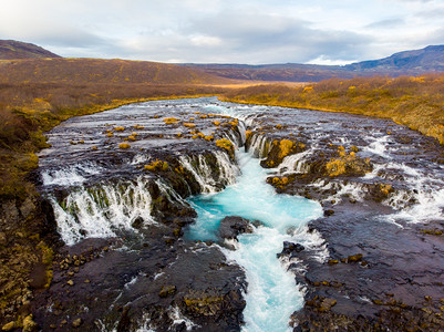 冰岛美丽的瀑布假期高清图片素材