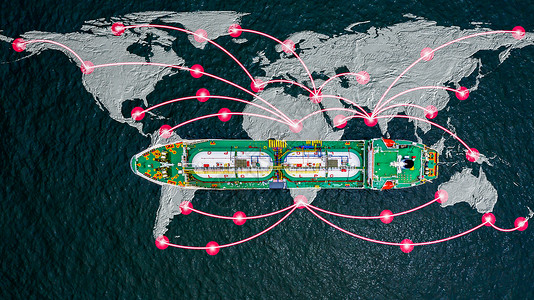 油船贮存液化石油气轮全球商业液化石油气形式的全球商业炼油石化工根据轮概念环球海上商业贸易物流和运输以及全世界范围的跨商业物流和运输货设计图片
