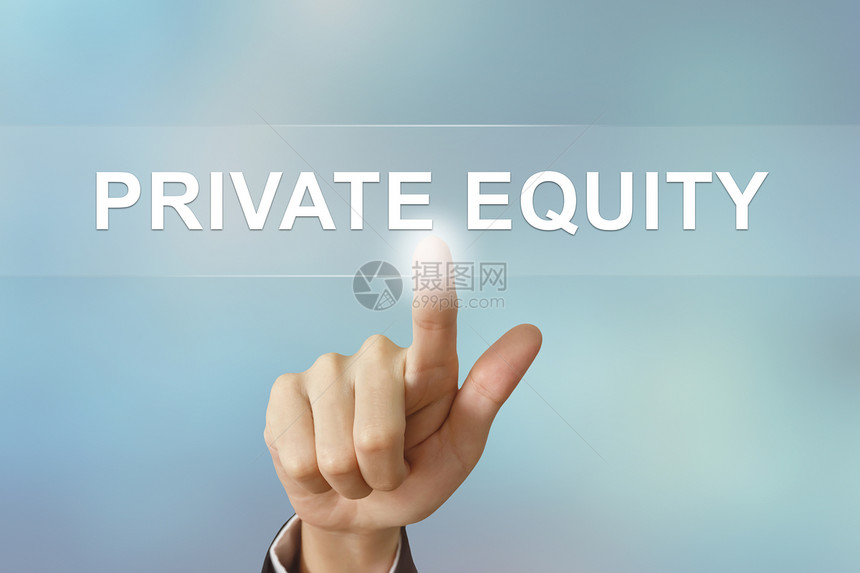 风险投资利润将私募股权按钮在模糊的背景上风险图片