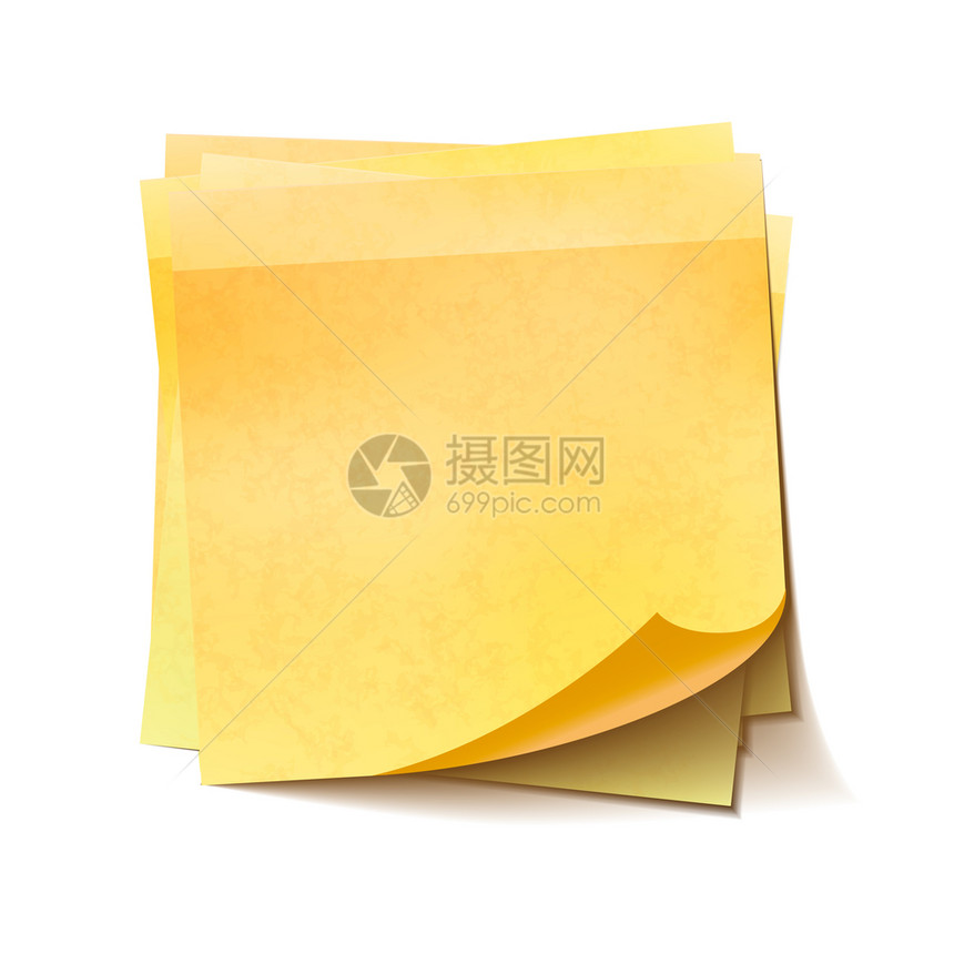 粘合剂目的在白色背景上隔离的堆中不同黄色便笺在白背景上的堆中不同黄色便笺记住图片