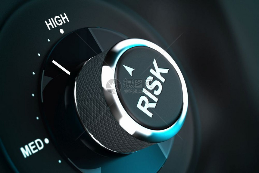 监视器等级投资以中层和高之间的风险字句指向中层和高3D适合风险管理或决策过程情况外地决策程序深度风险管理三D适用于风险管理或决策图片