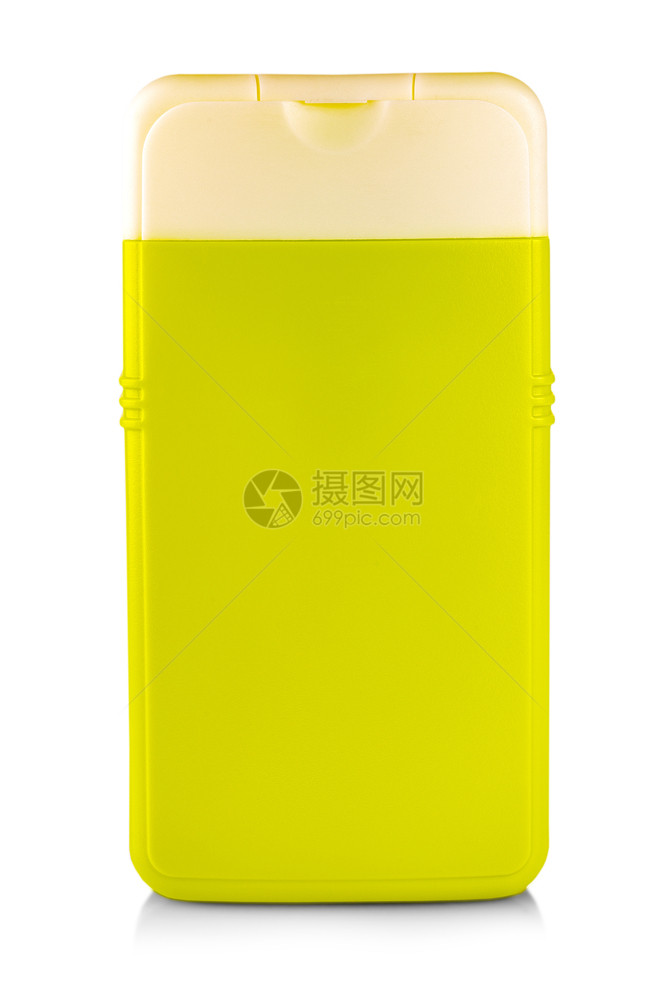 治疗绿色塑料瓶装汽带有香波或白色隔离的卫生化妆品产洗碗澡图片