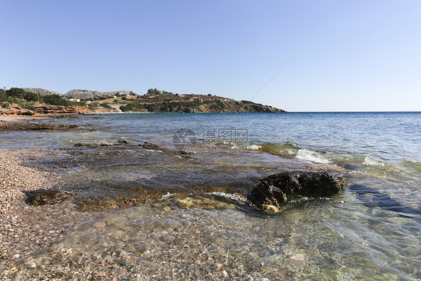 全景帆希腊Timari海滩的风景户外图片