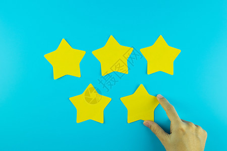 客户审查反馈评分级排名和服务概念关于蓝背景的客户审查排名和服务概念天的用户网络高清图片素材