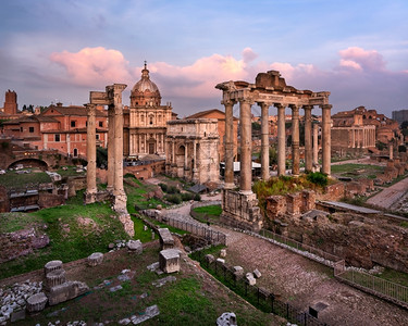 罗马晚间论坛ForoRomano意大利罗马纪念碑柱子废墟图片