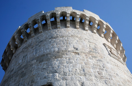 克罗地亚科尔库拉石堡历史科尔丘拉老的高清图片