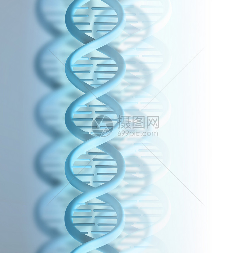 化学使成为遗传上光背景的蓝色DNA片段图片