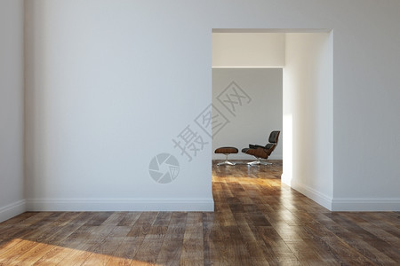 镶木地板现代房屋中的空间财产明亮的图片