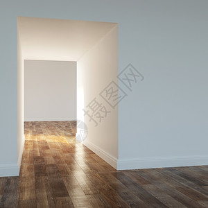 正方形现代房屋中的空间阳光真实的图片