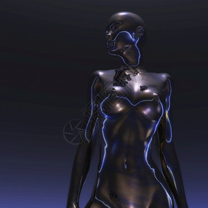宇宙女孩的数字化可视半机械人外星图片
