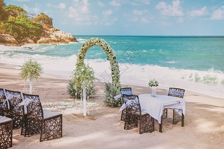 海边婚礼景色图片