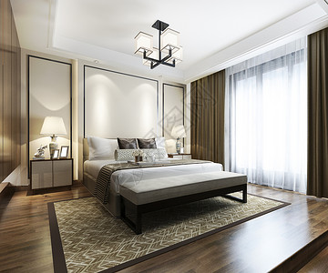 人住宅3d提供豪华现代卧室套房和衣橱公寓图片