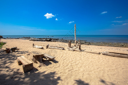 沙滩度假胜地海滩蓝色的高清图片素材