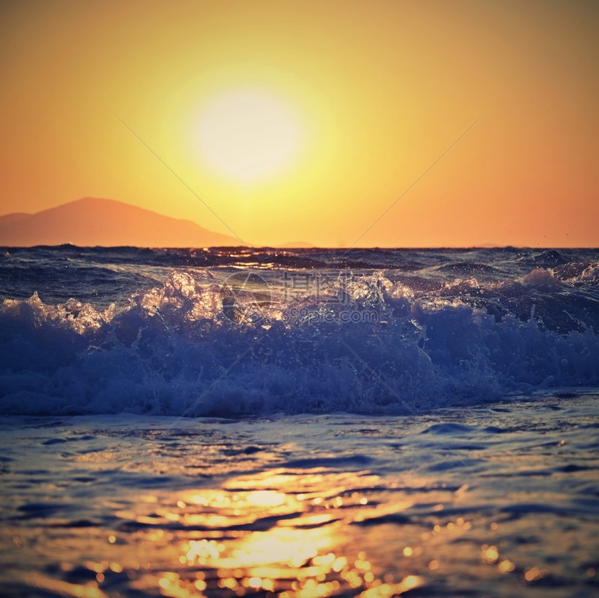 希腊科斯岛暑假和海上度概念南希腊科斯岛的自然多彩背景图案风优美晚上热带图片