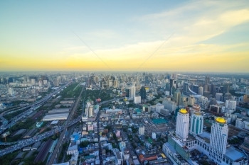 曼谷市风景泰国曼谷阳光日高楼商业区泰国曼谷BusinessDistrict亚洲镇城市图片