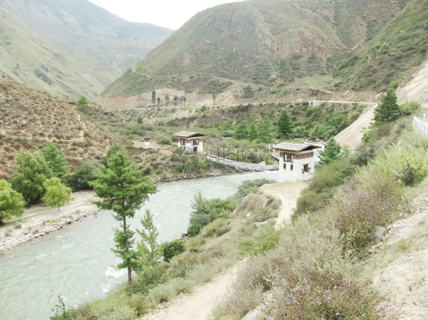 宁静不丹的国别农场绿色图片