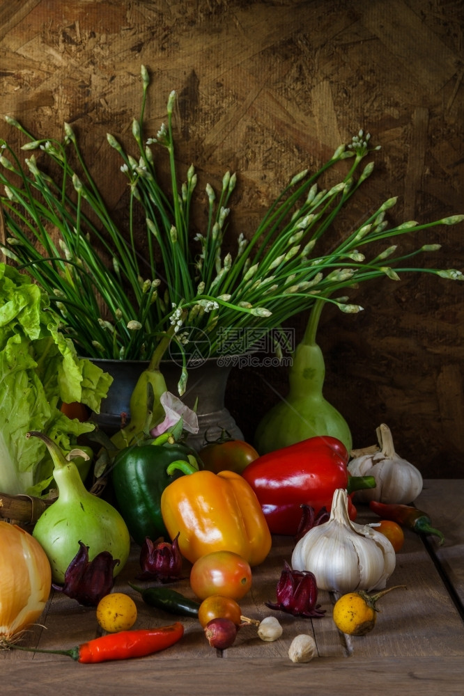 叶子蔬菜草和水果作为烹饪的原料园艺自然图片
