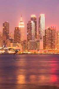 高楼建筑物水美国纽约州市曼哈顿中城天线哈德逊高清图片素材