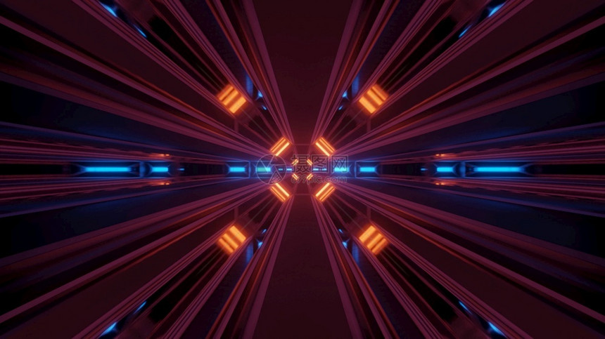 光学的竞赛点亮推进概念化空间走廊4kuhd3d插图背景创新多边形光谱图片