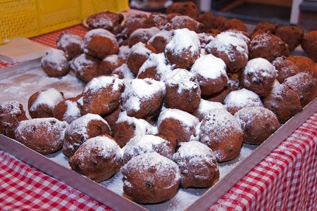 新年的含糖传统食物称为oliebollen奥利博尔盛宴夏天图片