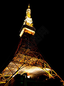 市中心吸引力晚上在日本东京塔建筑学图片