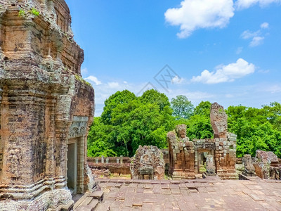 地标亚洲柬埔寨暹粒吴哥地区东Mebon寺庙天图片