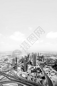 天高度迪拜市风景的黑白照片图画假期图片