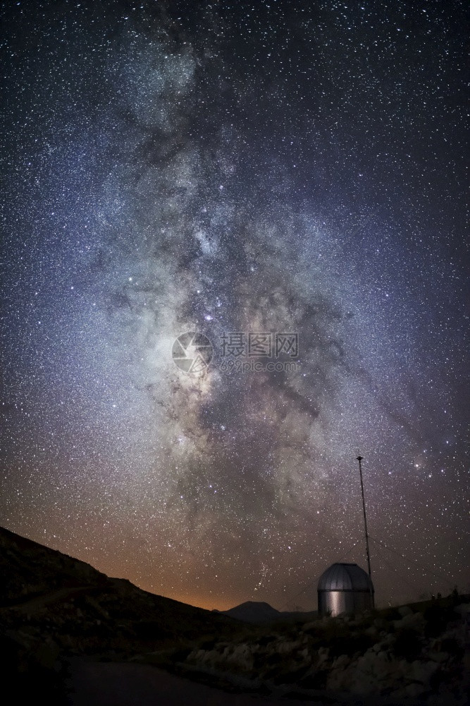 户外宇宙的蓝色安塔利亚萨克尔肯特图比塔天文台夜间银河系SELECTVEFOCUS部分区域模糊图片