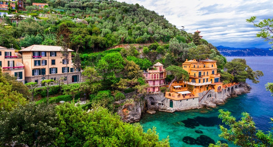 生活Portofino美丽的奢华城市意大利古里亚暑假的理想场所全景翠图片