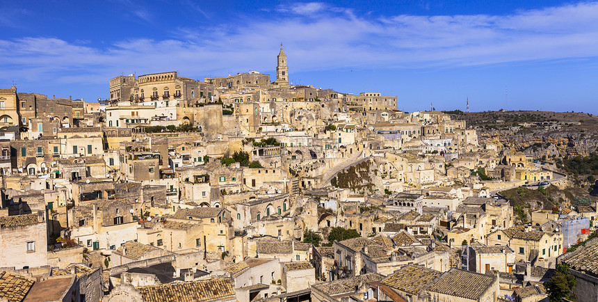 Basilicata的古老洞穴城市Matera意大利的地标和流行旅游景点世界建筑学村庄图片