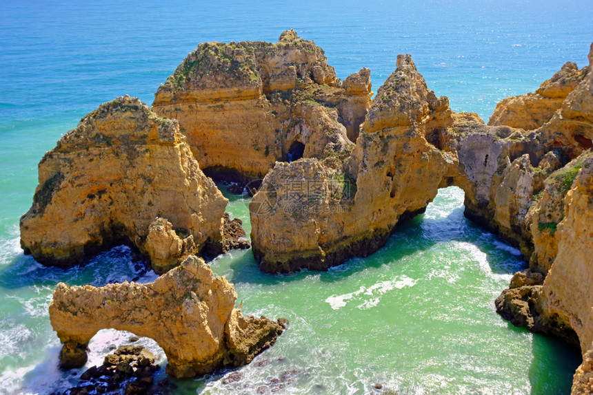葡萄牙拉各斯PontePiedade自然岩石蓝色的想知道童话图片