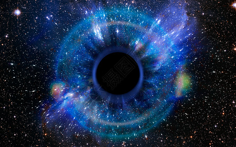黑洞引力幻想蓝色的高清图片